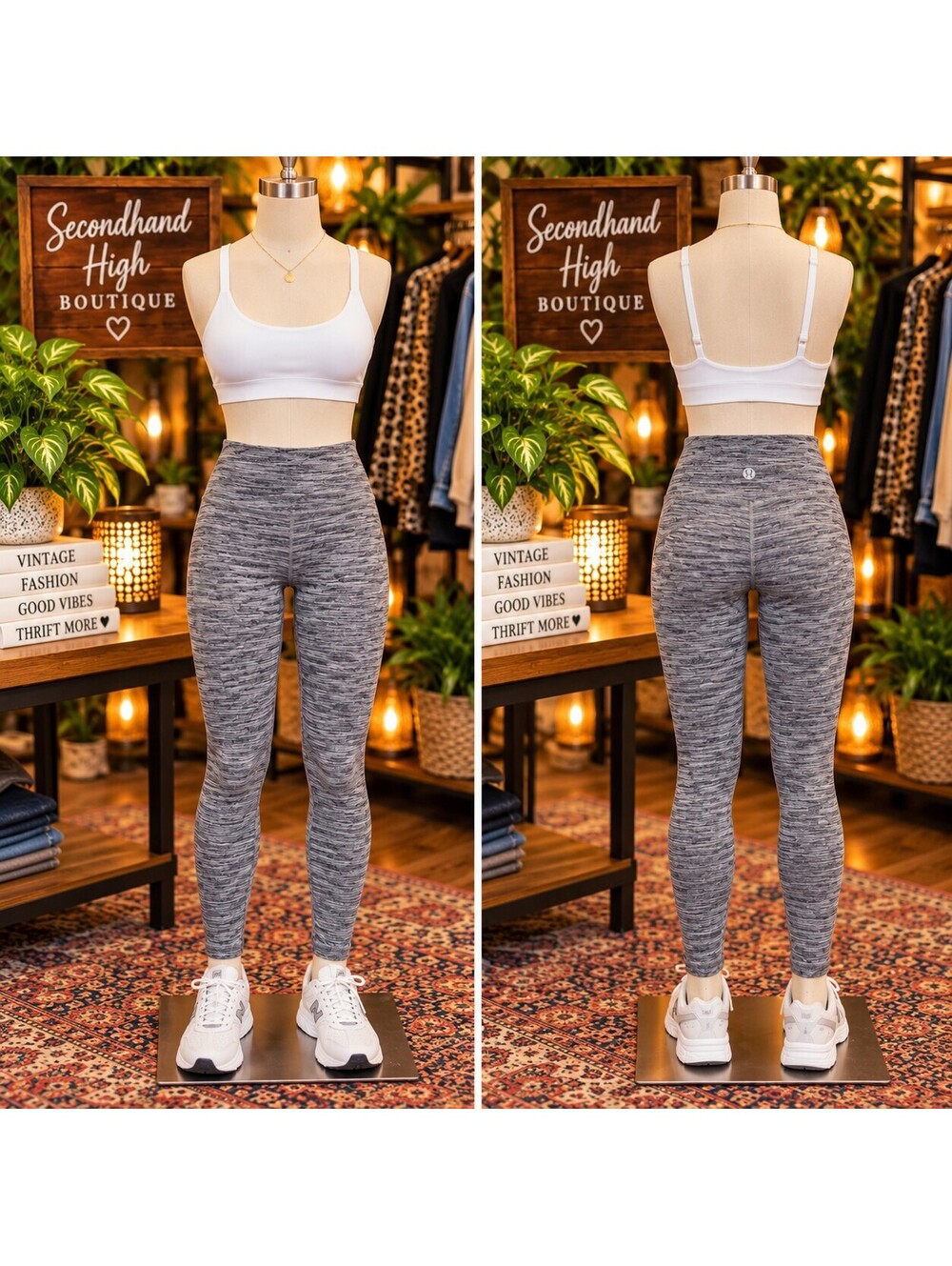 Lululemon Heathered Gray Space Dye Crop Leggings Size 4